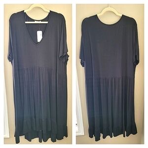 Penningtons Plus Black Dress V-Neck 2X NWT #774